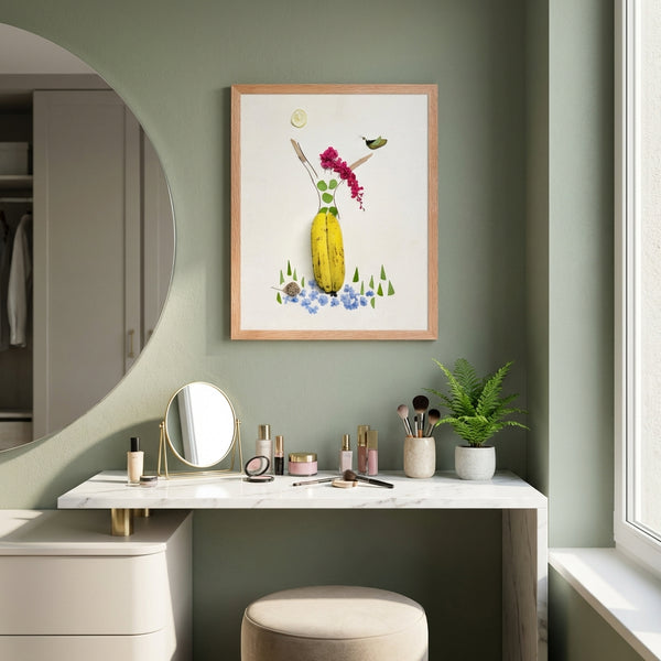 Banana Bloom - Nature-Inspired Floral Portrait Wall Art Print