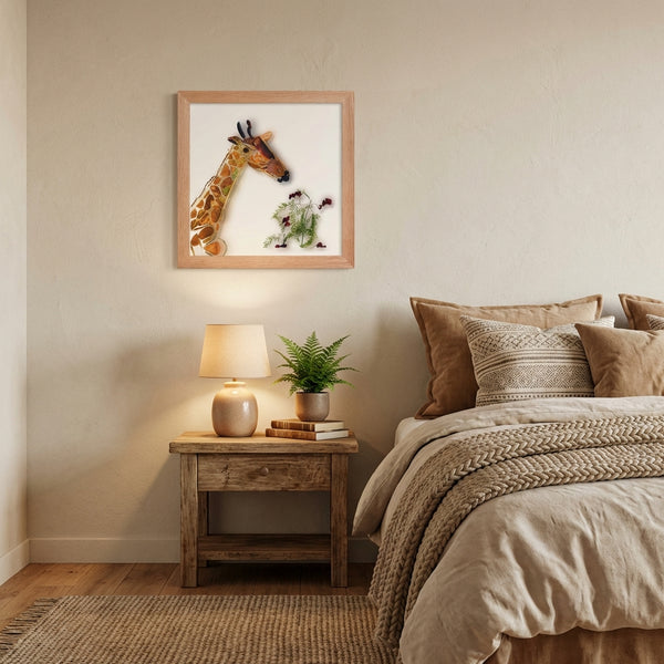 Gentle Giraffe - Botanical Animal Wall Art Print