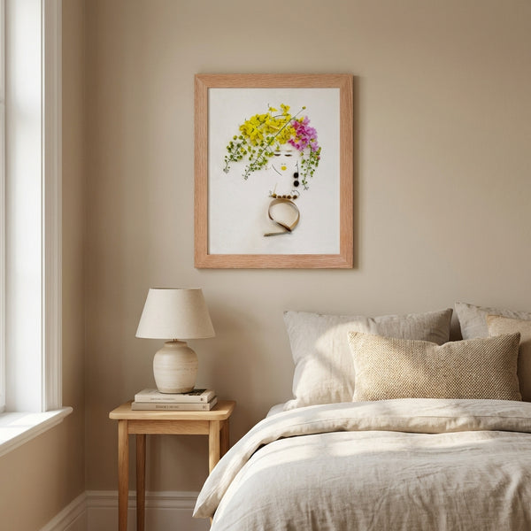 Floral Daydream - Soft Floral Portrait Wall Art Print for Calm Spaces