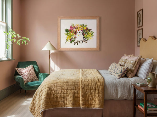 Garden Halo Lady - Feminine Botanical Wall Art Print