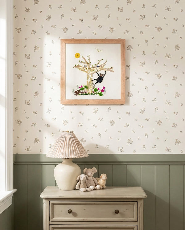 Tree Play Monkey - Botanical Wildlife Wall Art Print