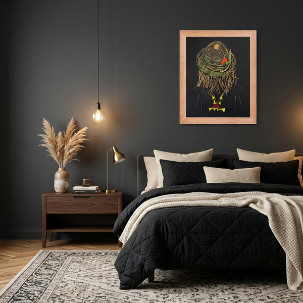 Midnight Garden Lady - Botanical Feminine Portrait Wall Art Print