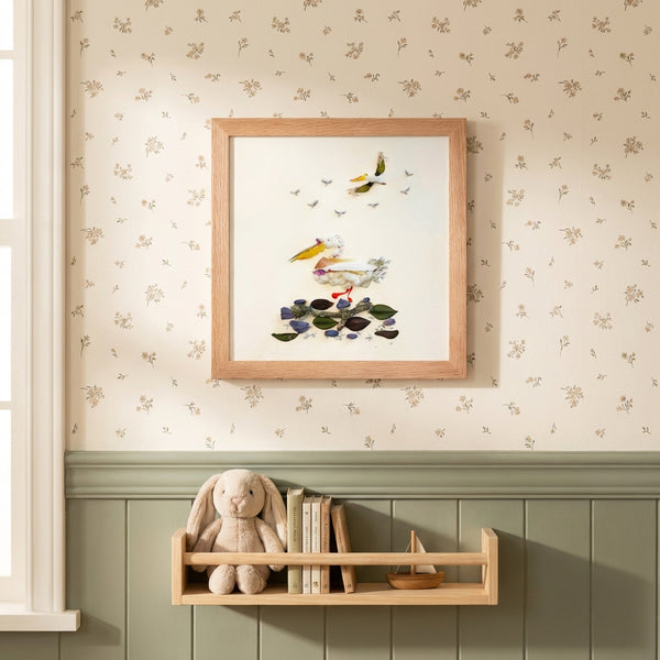 Quiet Wing Companions - Botanical Bird Wall Art Print