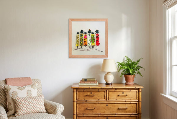Garden Sisters - Botanical Women Gathering Wall Art Print