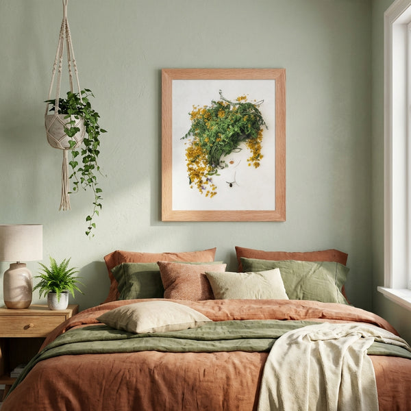 Golden Leaf - Nature-Inspired Feminine Wall Art Print