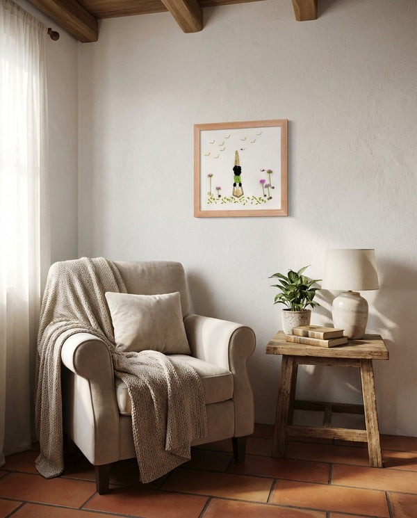 Petals in Balance - Botanical Yoga Wall Art Print