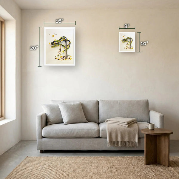 Hanging in Nature size guide - print dimensions