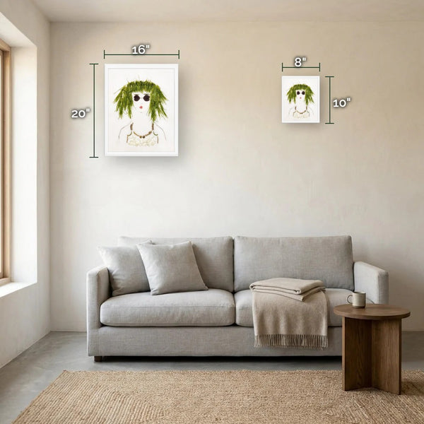 Green Meadow Lady size guide - print dimensions