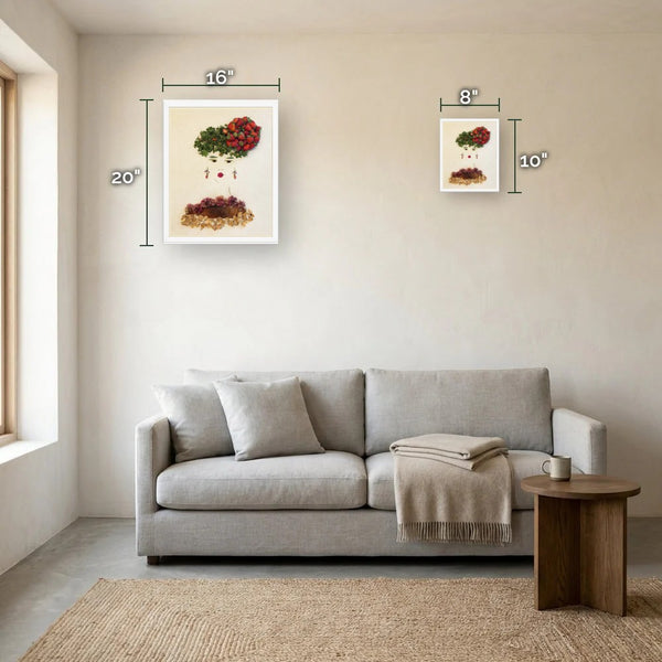 Strawberry Lady size guide - print dimensions