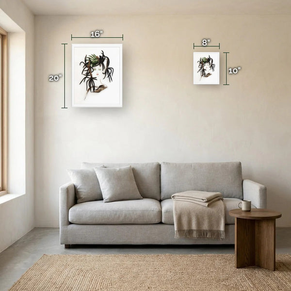 Fern Lady size guide - print dimensions