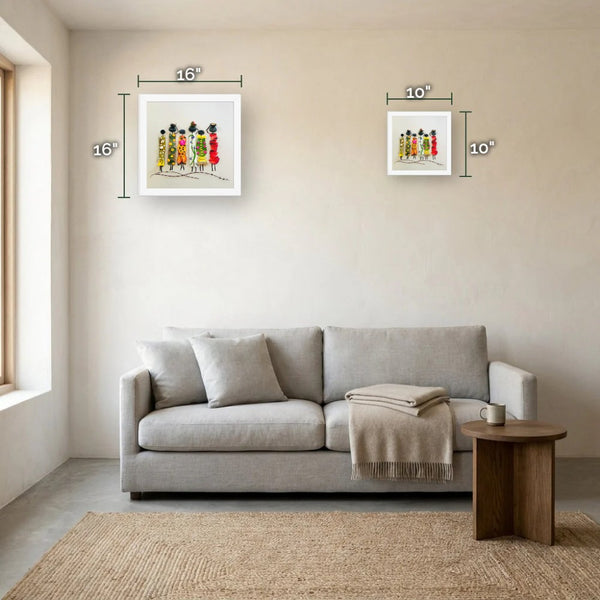 Garden Sisters size guide - print dimensions