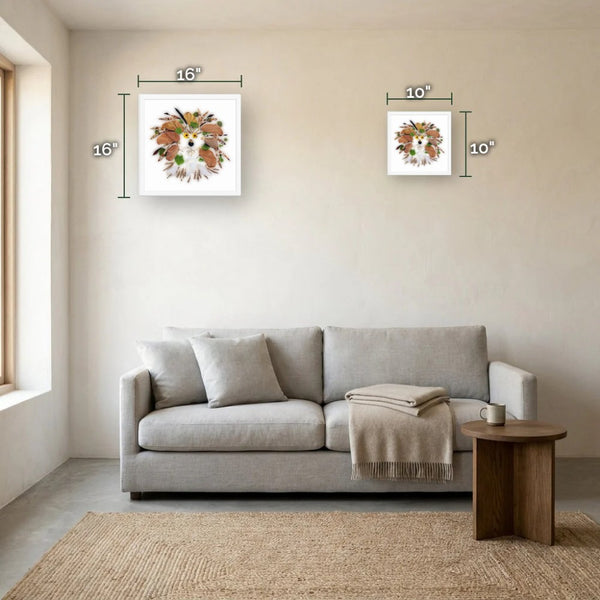 Botanical Lion Spirit size guide - print dimensions