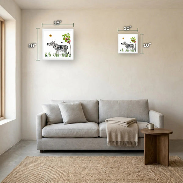 Meadow Zebra size guide - print dimensions