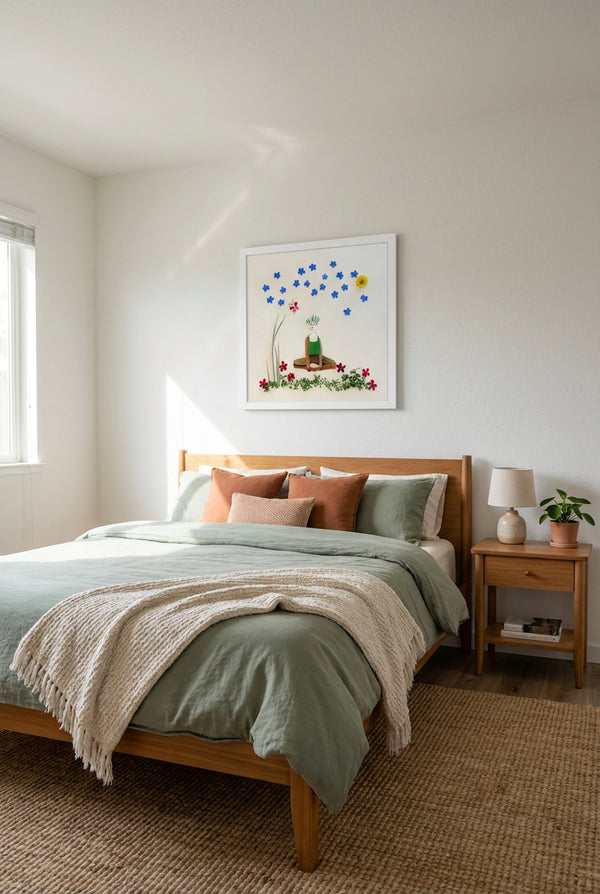 Quiet Joy Pose - Botanical Meditation Wall Art Print