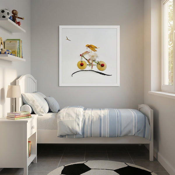 Garden Bicycle - Botanical Wall Art Print with Floral Bicycle