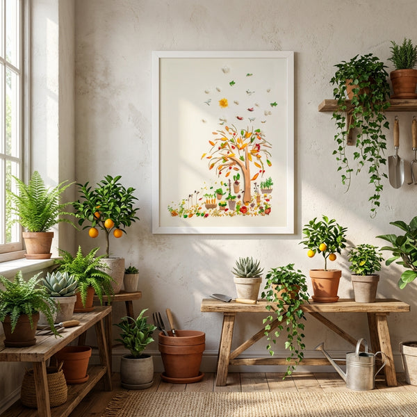 Beneath the Growing Tree - Nature-Inspired Garden Wall Art Print
